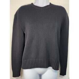 Lauren Ralph Lauren Black Knit Sweater Crewneck Cozy Classic Women S